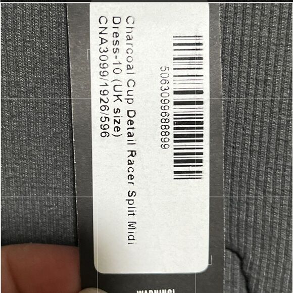 Pretty Little Thing Charcoal Cup Detail Racer Split Midi Dress - Picture 9 of 13